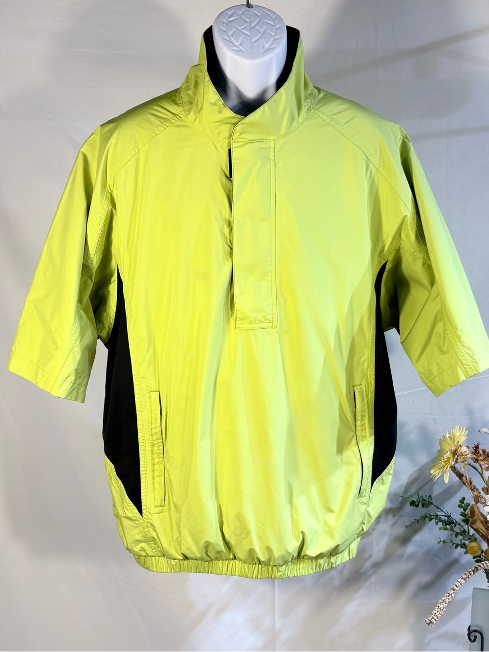 💥DryJoys by FootJoy Golf Jacket Lime Black Short Sleeve 1/4 Zip Sz L🧡 - Picture 12 of 12
